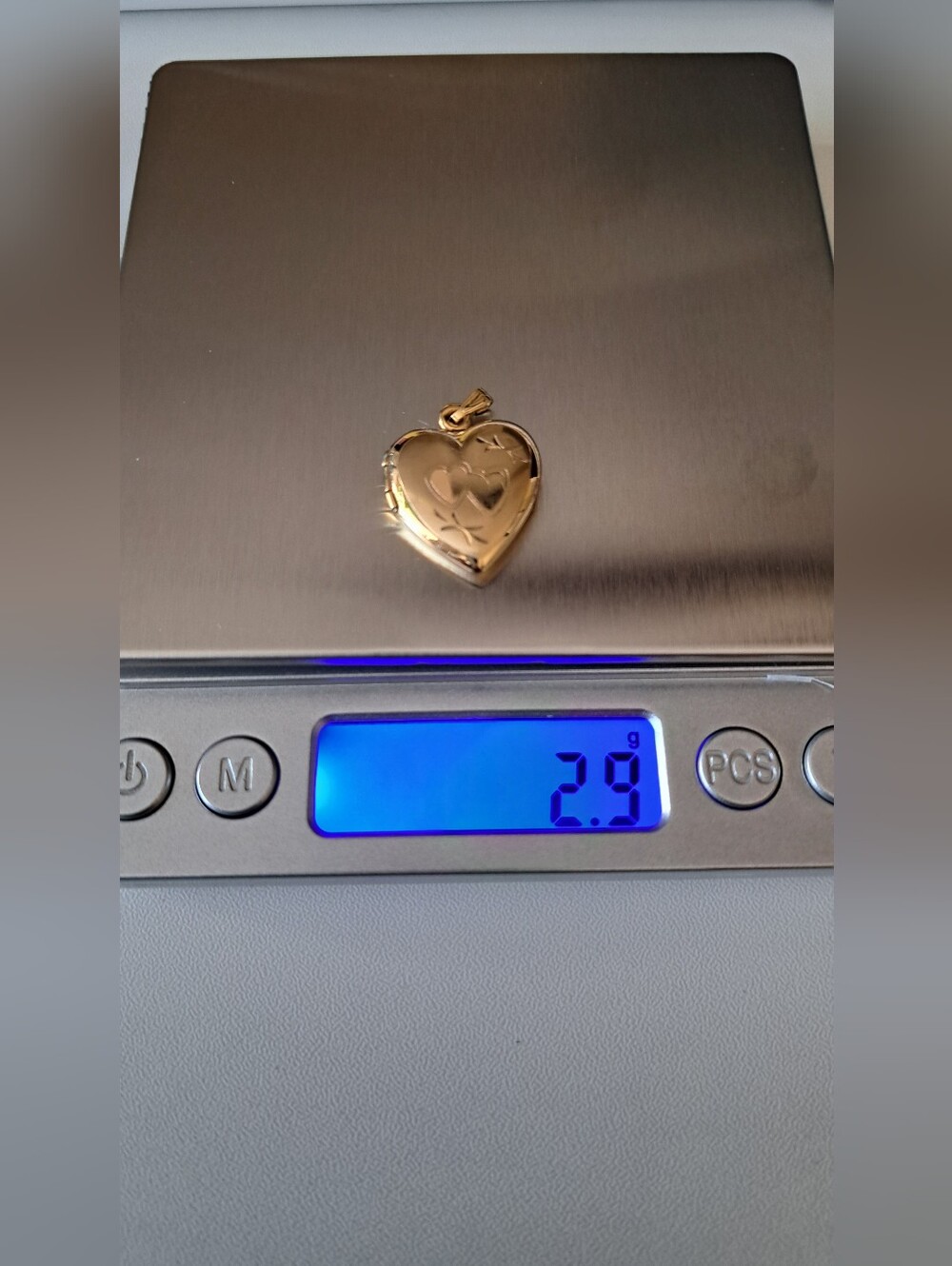 14K Yellow Gold Heart Locket Pendant - Picture 8 of 8